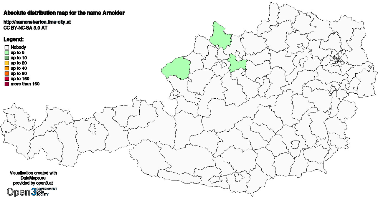 Absolute Distribution maps for surname Arnolder