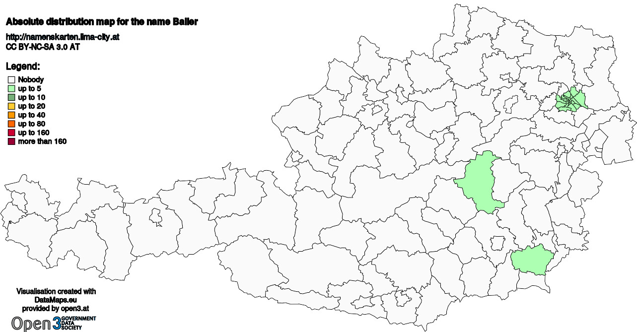 Absolute Distribution maps for surname Baller