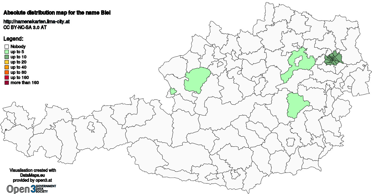 Absolute Distribution maps for surname Biel