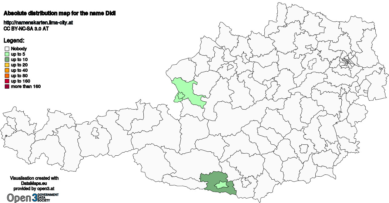 Absolute Distribution maps for surname Didl