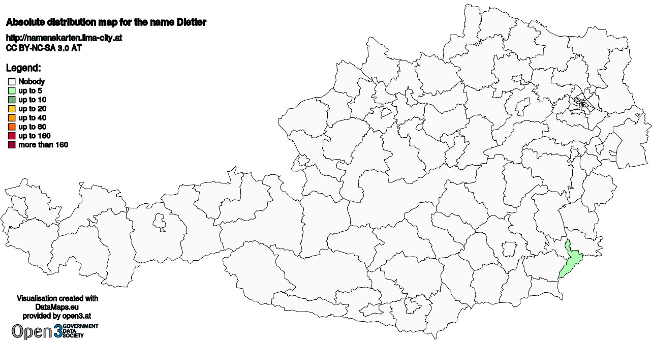 Absolute Distribution maps for surname Dietter