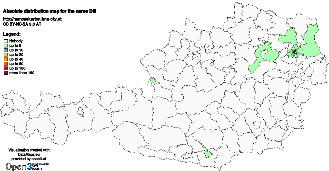 Absolute Distribution maps for surname Dill