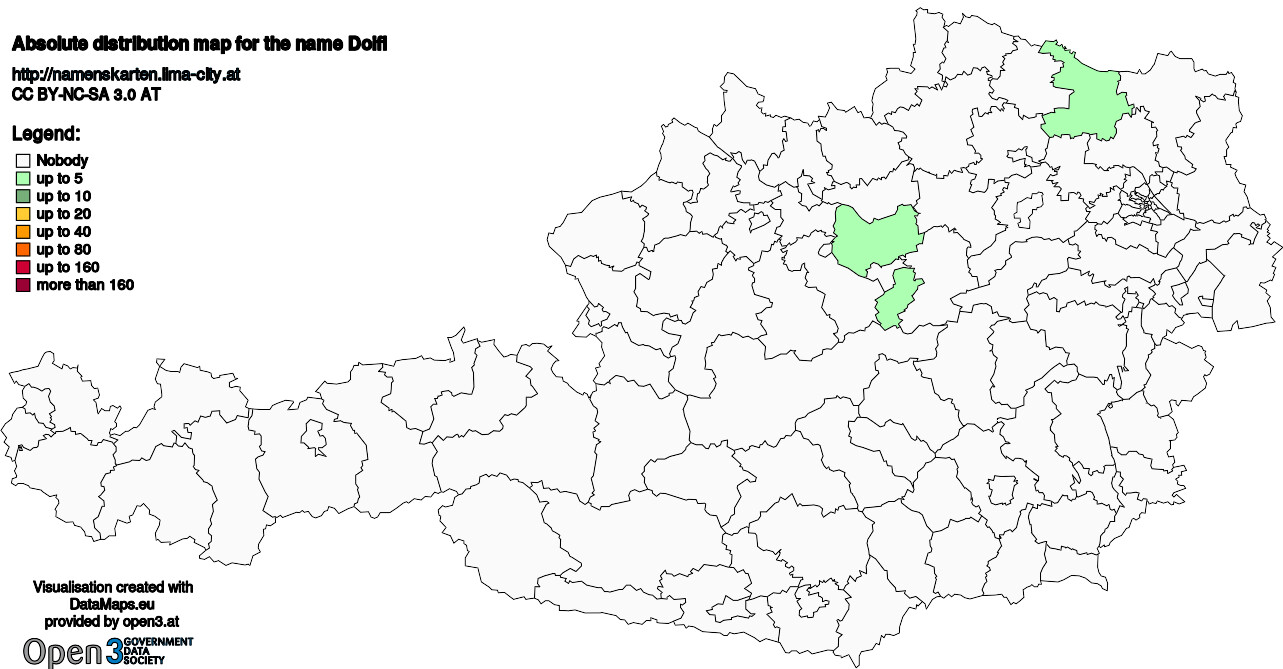 Absolute Distribution maps for surname Doifl