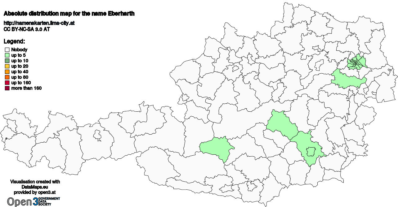 Absolute Distribution maps for surname Eberharth