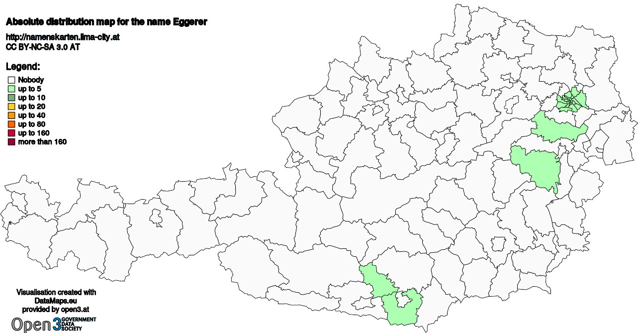 Absolute Distribution maps for surname Eggerer