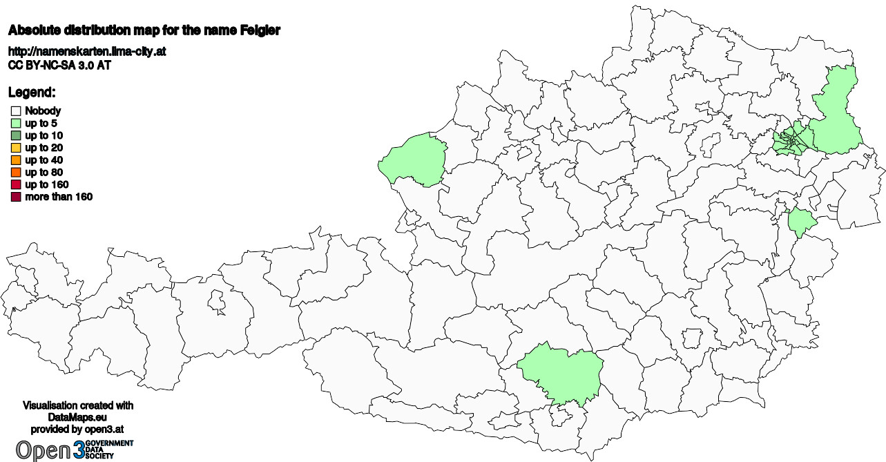 Absolute Distribution maps for surname Feigler