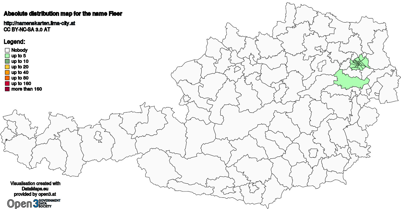 Absolute Distribution maps for surname Fleer