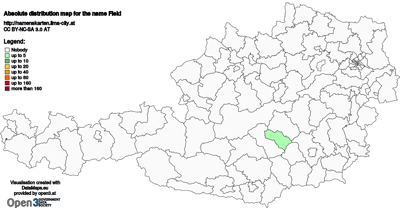 Absolute Distribution maps for surname Flekl