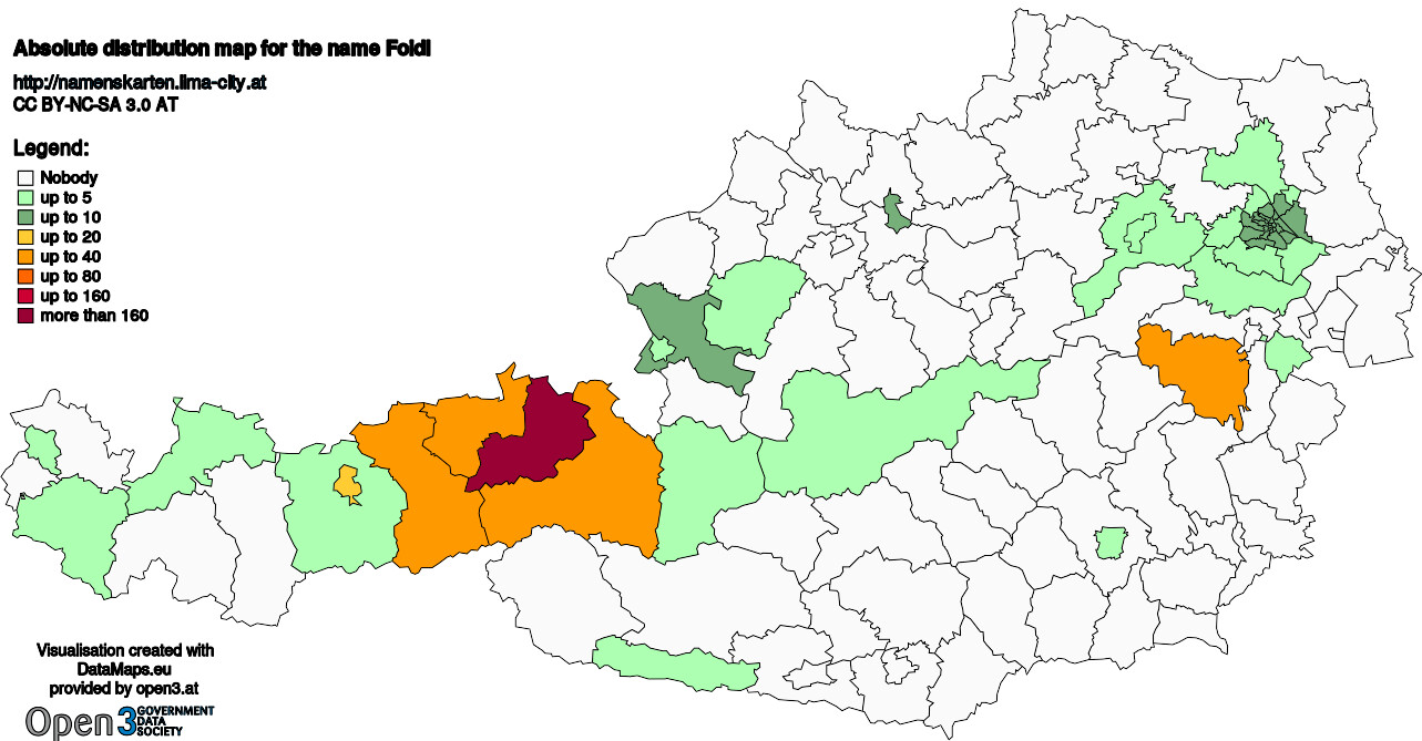 Absolute Distribution maps for surname Foidl