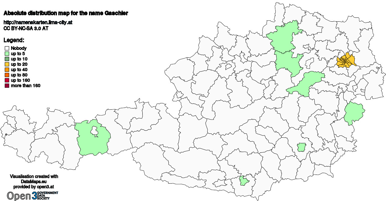 Absolute Distribution maps for surname Gaschler