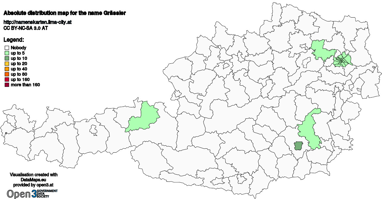 Absolute Distribution maps for surname Grässler