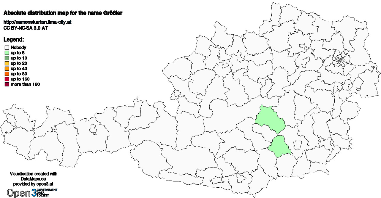 Absolute Distribution maps for surname Größler