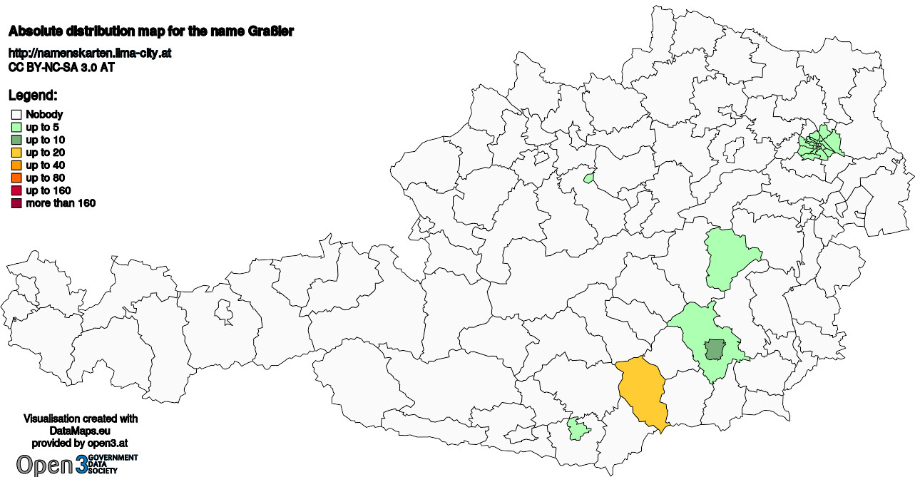 Absolute Distribution maps for surname Graßler