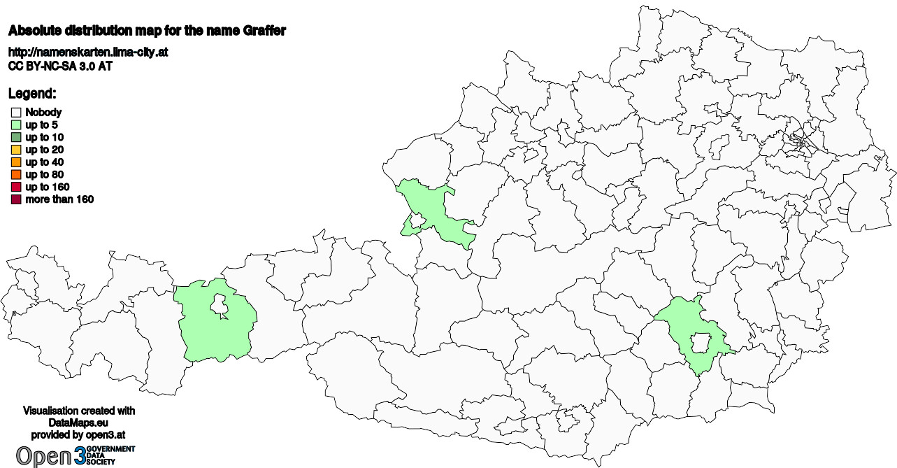 Absolute Distribution maps for surname Graffer