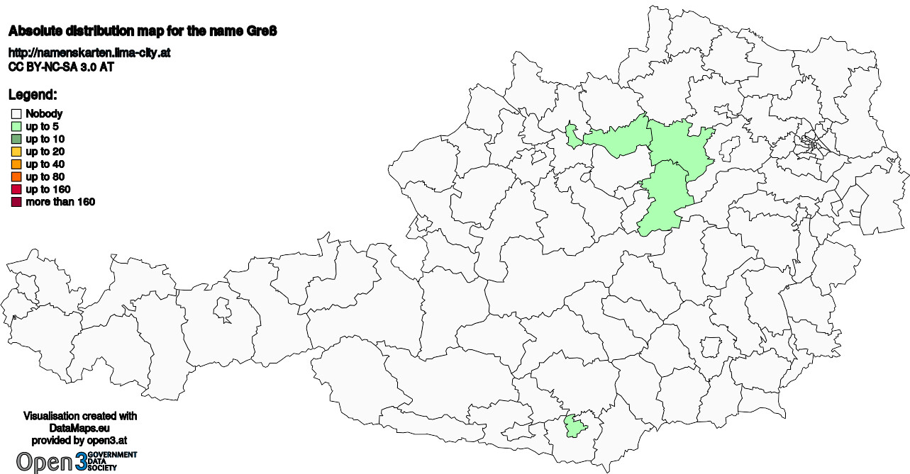 Absolute Distribution maps for surname Greß