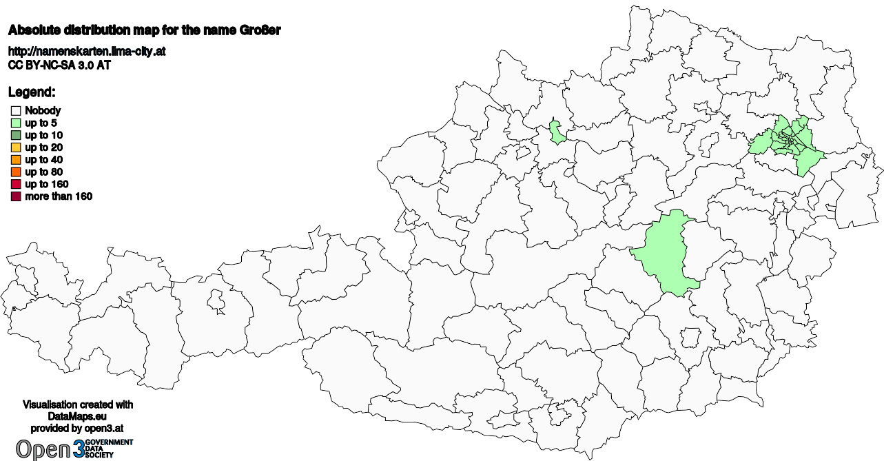 Absolute Distribution maps for surname Großer