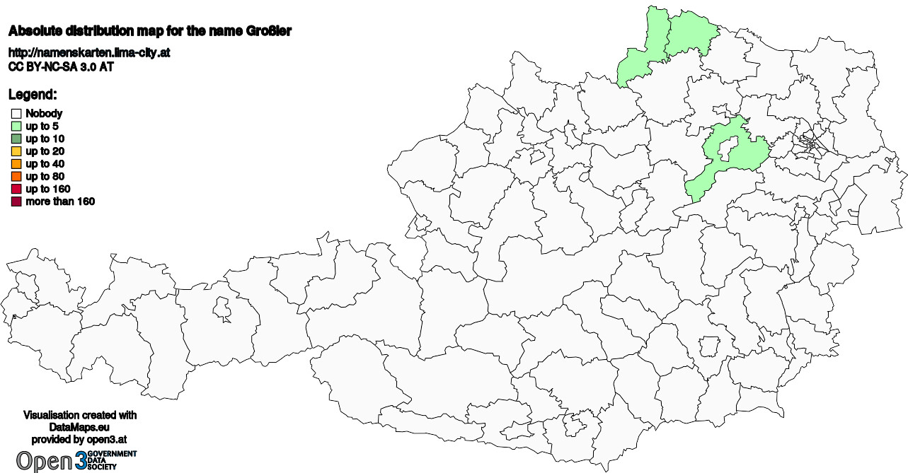 Absolute Distribution maps for surname Großler