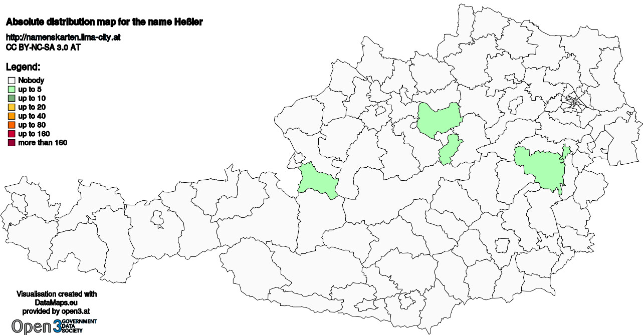 Absolute Distribution maps for surname Heßler