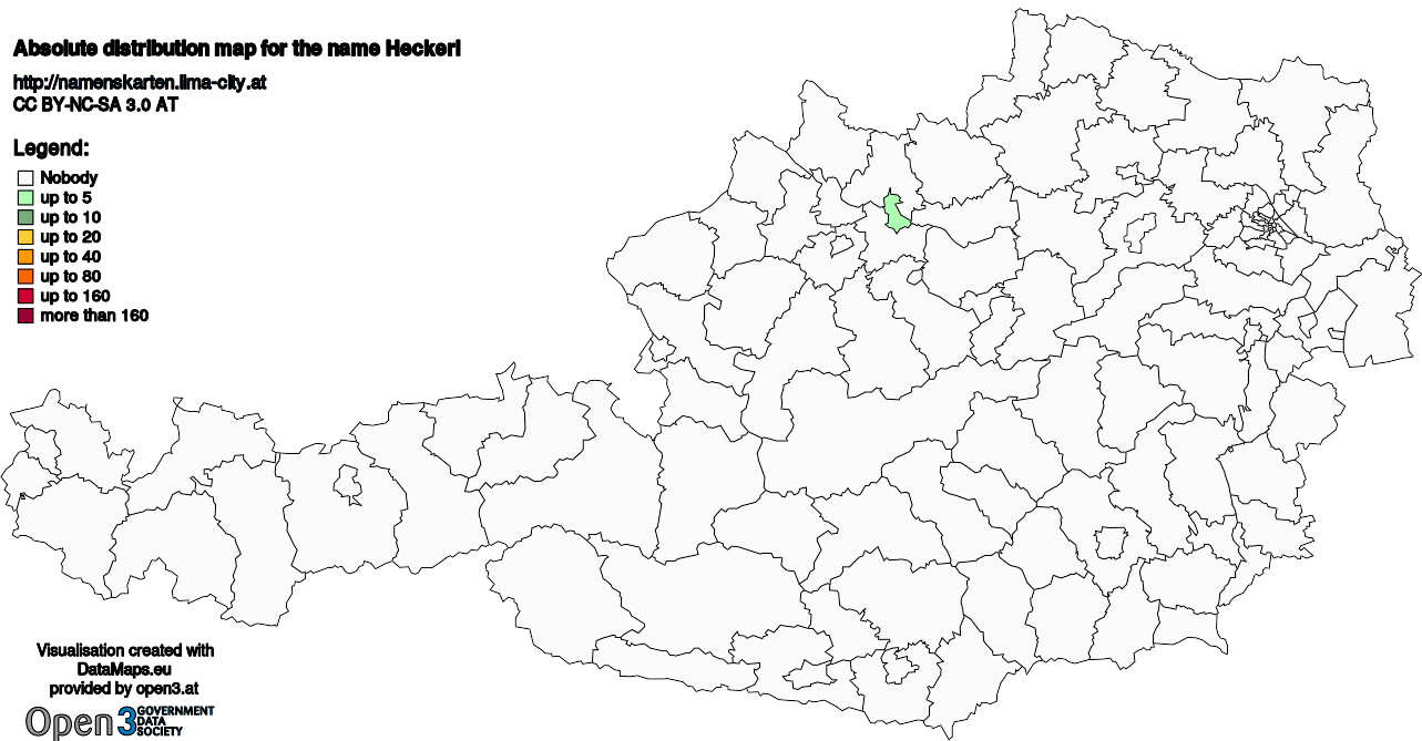 Absolute Distribution maps for surname Heckerl