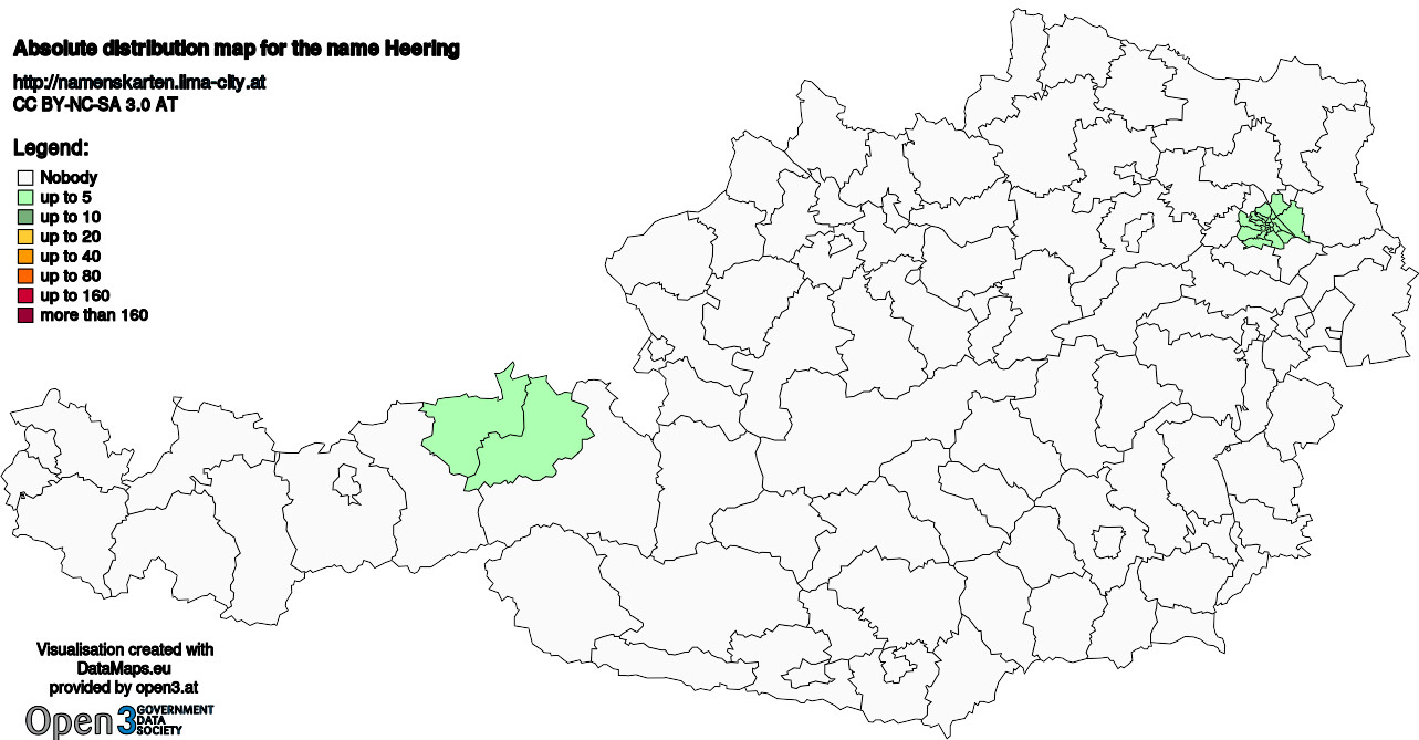 Absolute Distribution maps for surname Heering