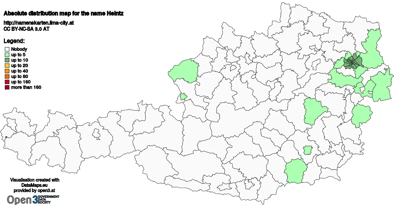 Absolute Distribution maps for surname Heintz