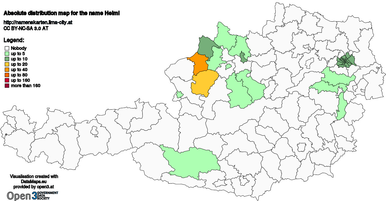 Absolute Distribution maps for surname Helml