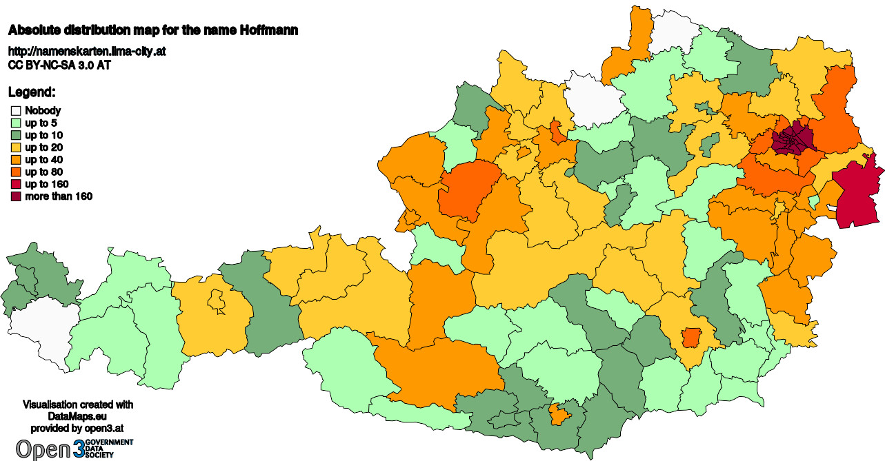 hoffmann-absolute-spead-map-of-the-surname-for-austria