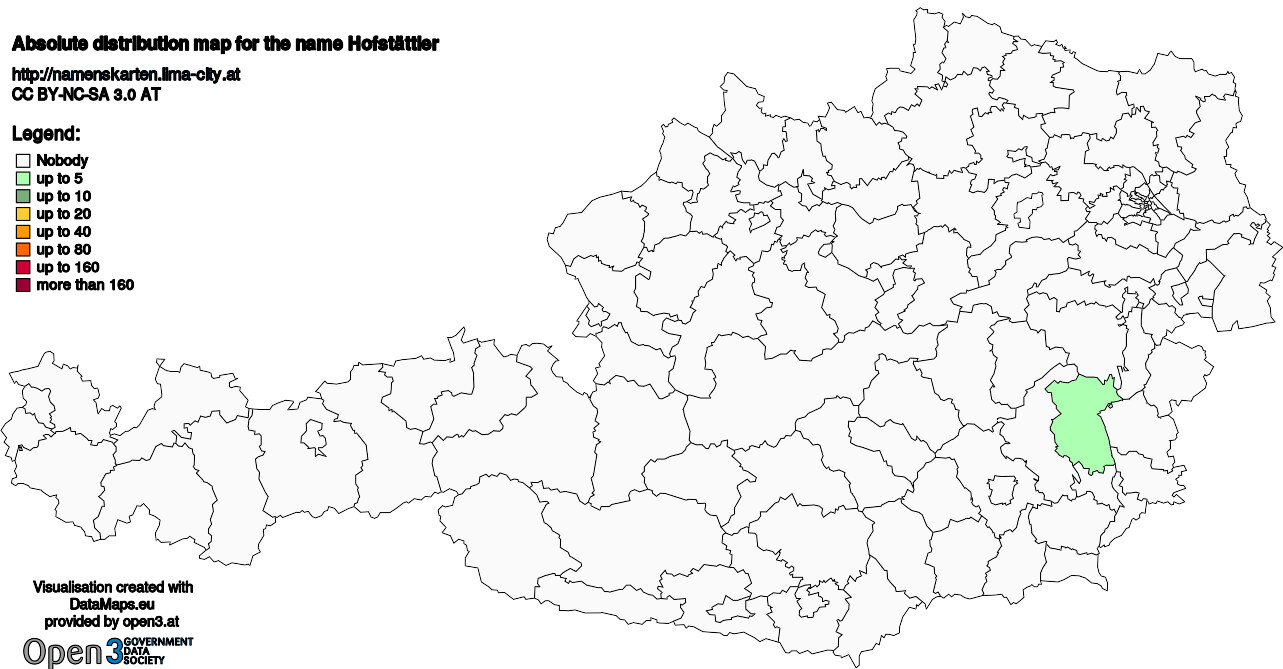 Absolute Distribution maps for surname Hofstättler