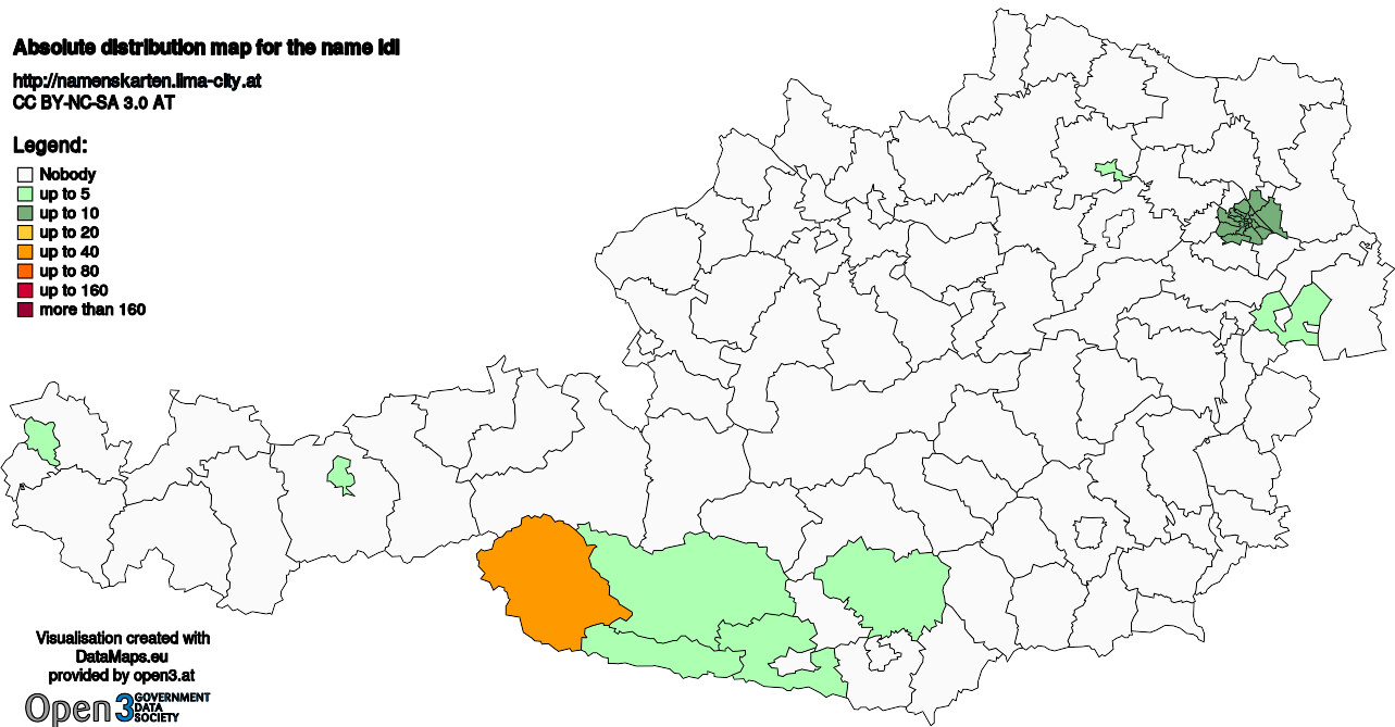 Absolute Distribution maps for surname Idl