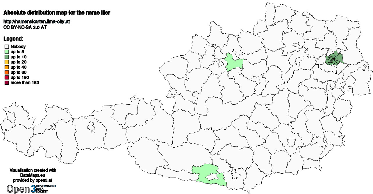 Absolute Distribution maps for surname Iller