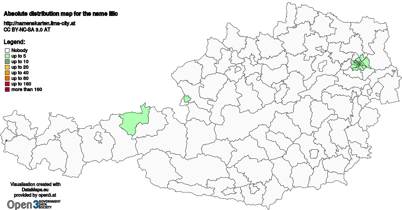 Absolute Distribution maps for surname Illic