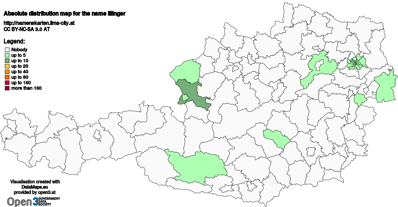 Absolute Distribution maps for surname Illinger