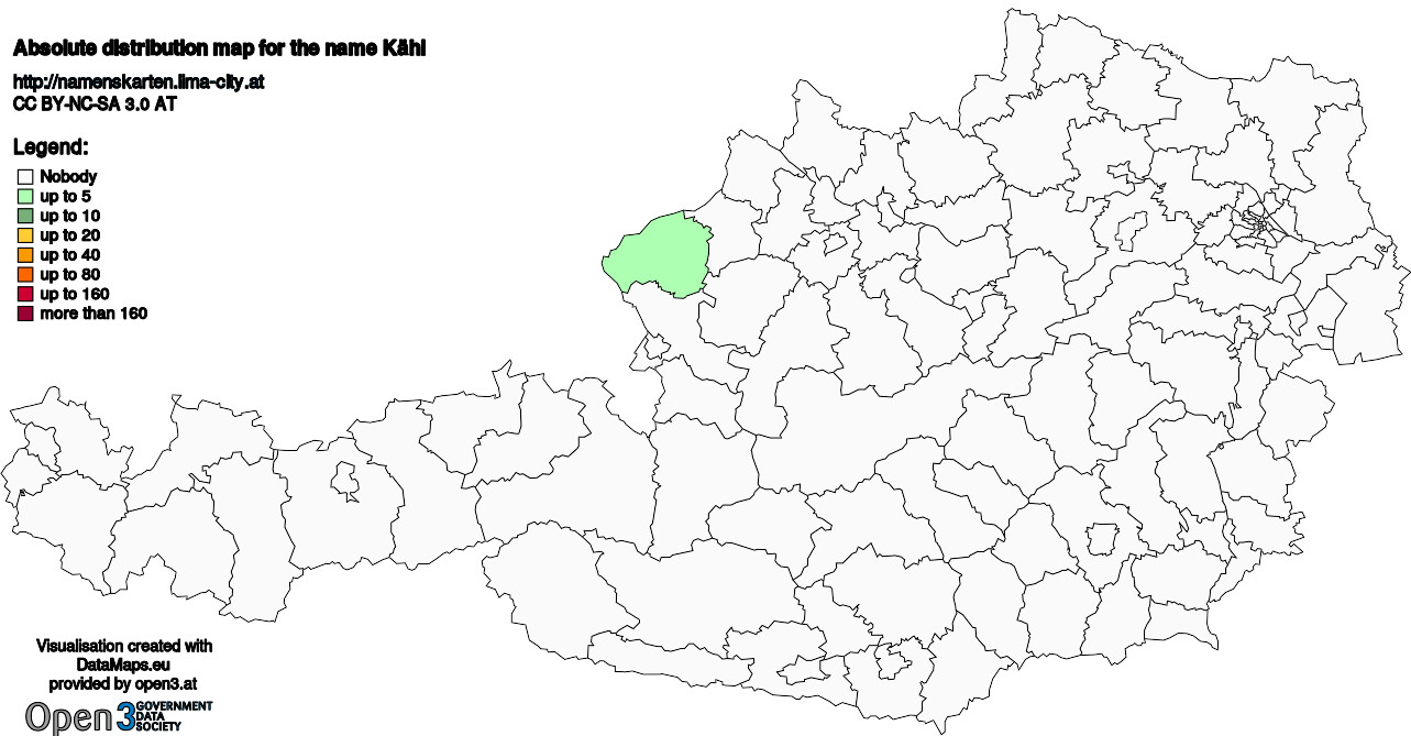 Absolute Distribution maps for surname Kähl