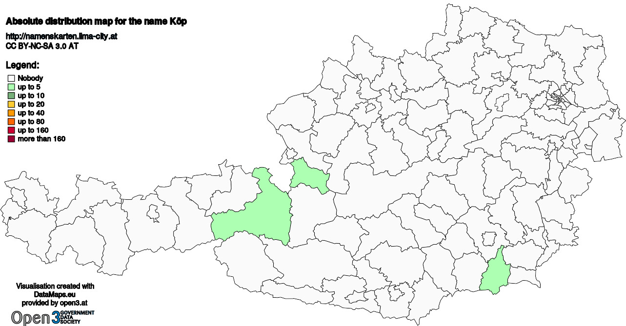 Absolute Distribution maps for surname Köp