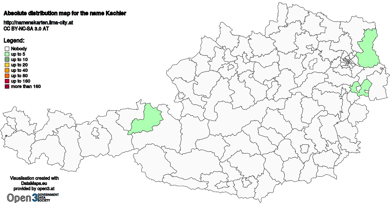 Absolute Distribution maps for surname Kachler