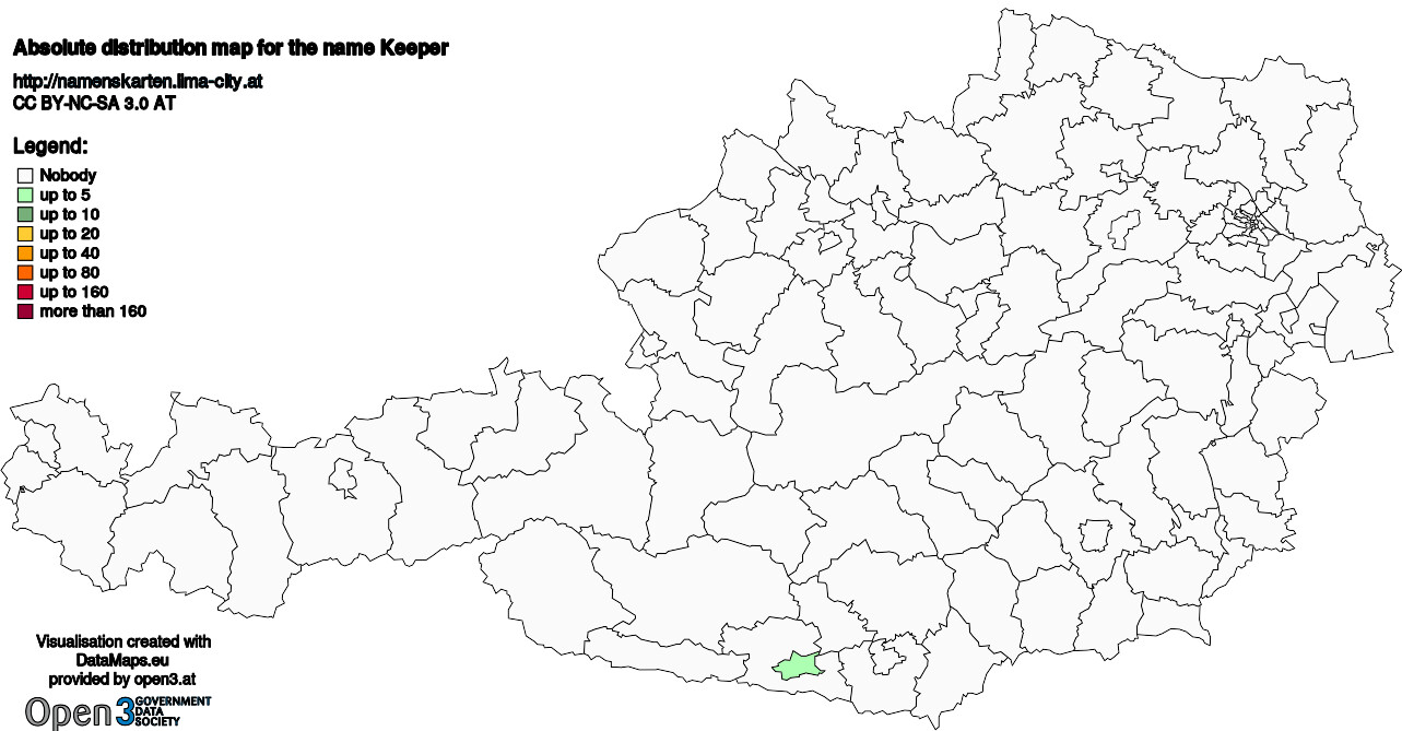 Absolute Distribution maps for surname Keeper