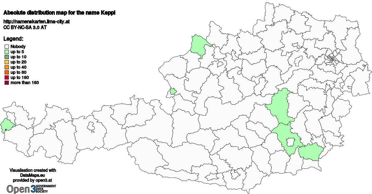 Absolute Distribution maps for surname Keppl