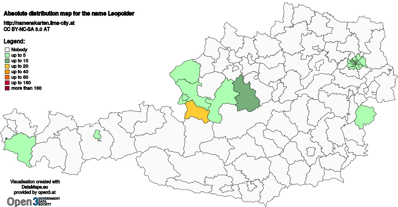 Absolute Distribution maps for surname Leopolder