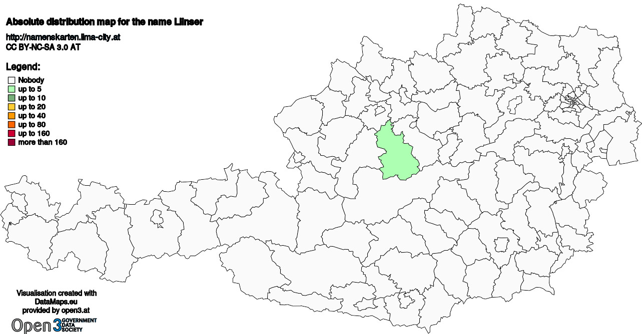 Absolute Distribution maps for surname Llinser