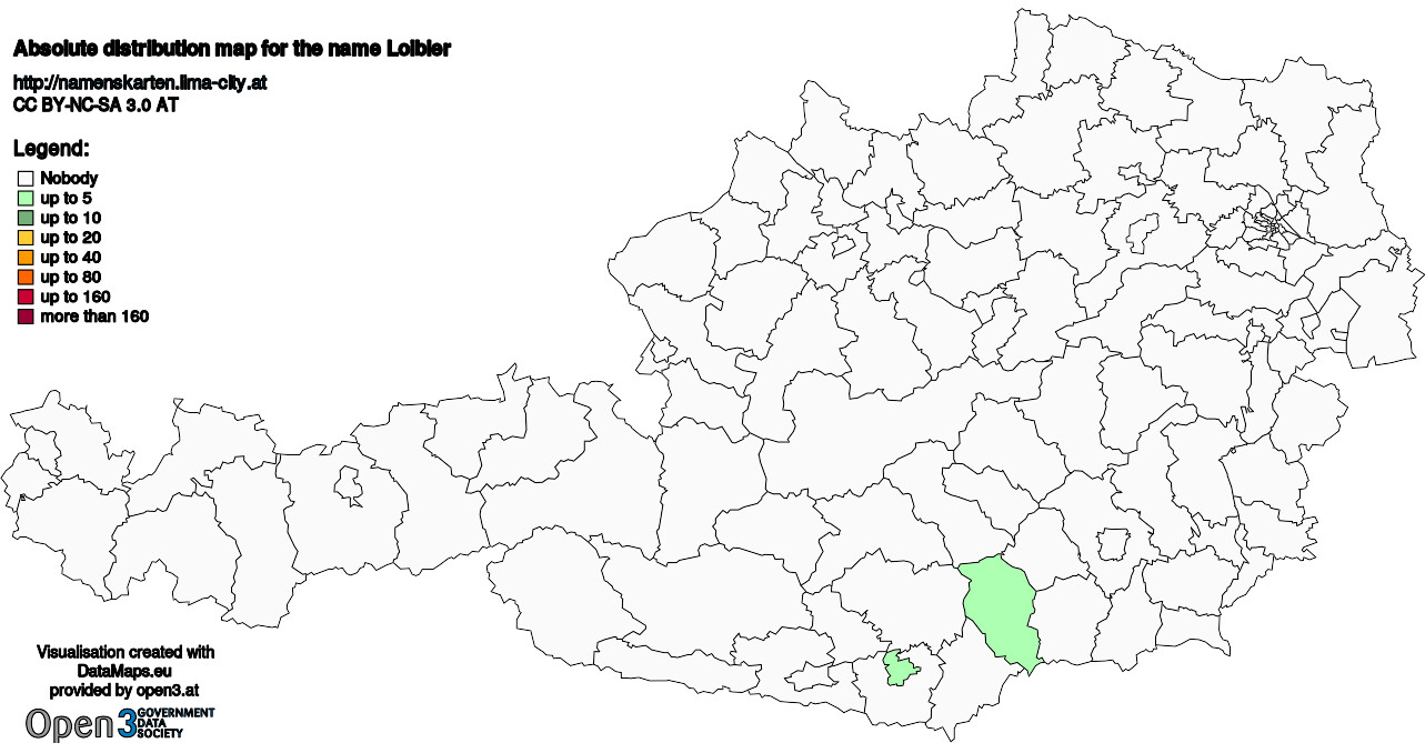 Absolute Distribution maps for surname Loibler