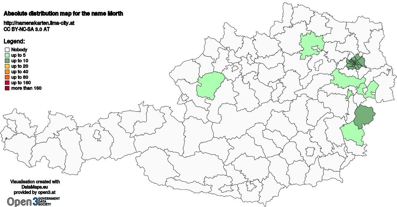 Absolute Distribution maps for surname Morth