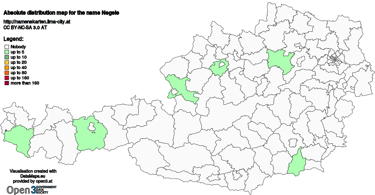 Absolute Distribution maps for surname Negele