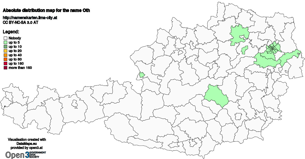 Absolute Distribution maps for surname Oth