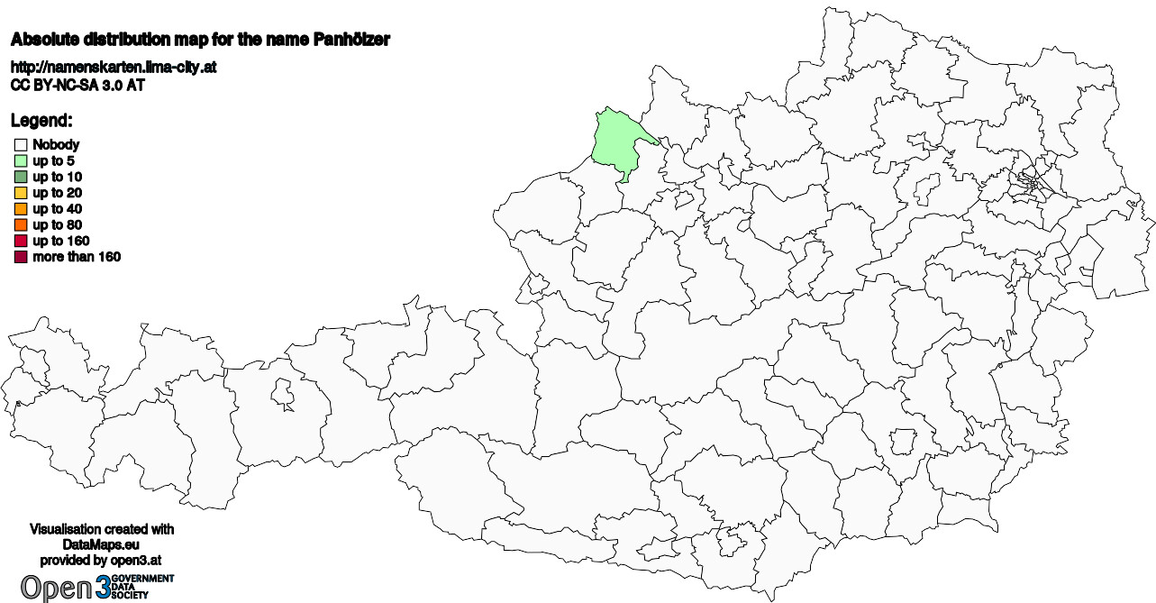 Absolute Distribution maps for surname Panhölzer