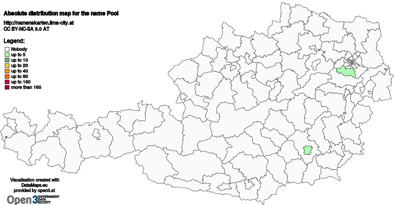 Absolute Distribution maps for surname Pool