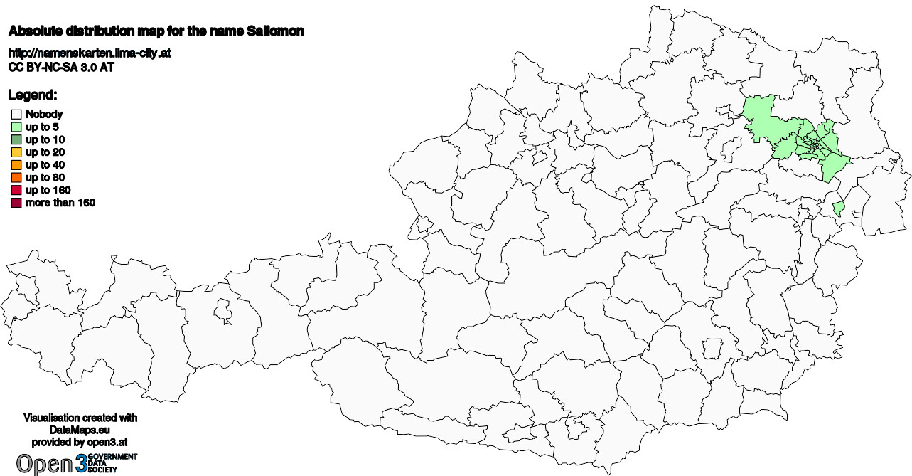 Absolute Distribution maps for surname Sallomon