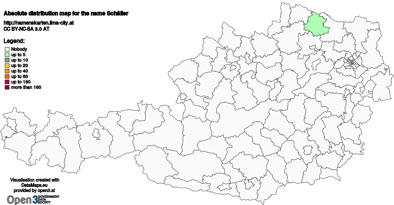 Absolute Distribution maps for surname Schäller