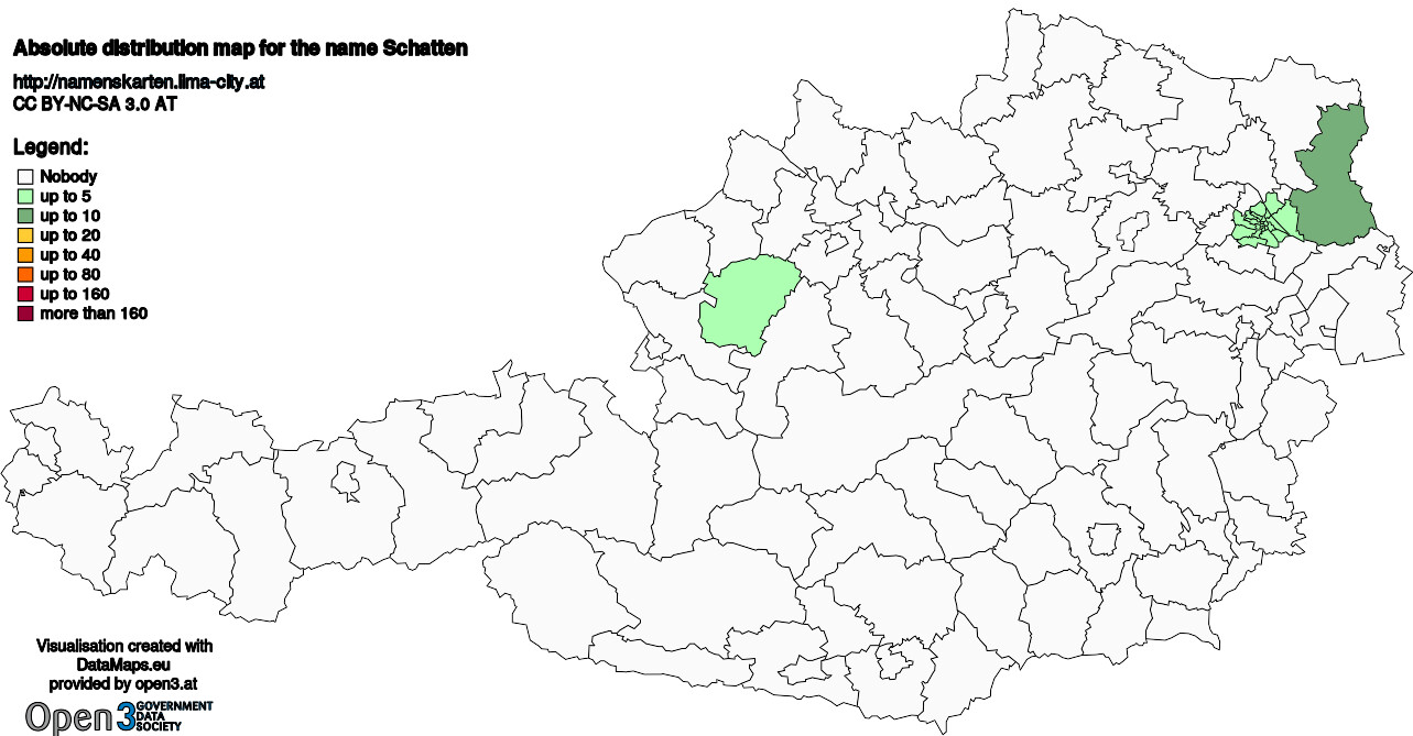 Absolute Distribution maps for surname Schatten