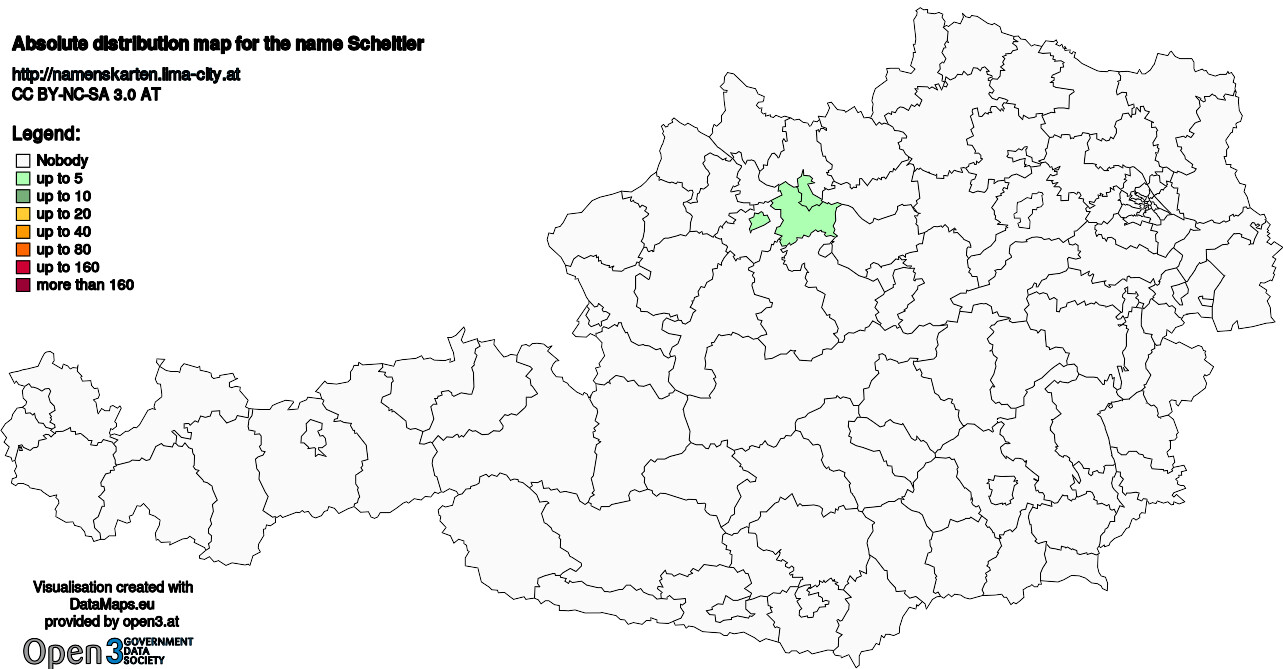 Absolute Distribution maps for surname Scheitler