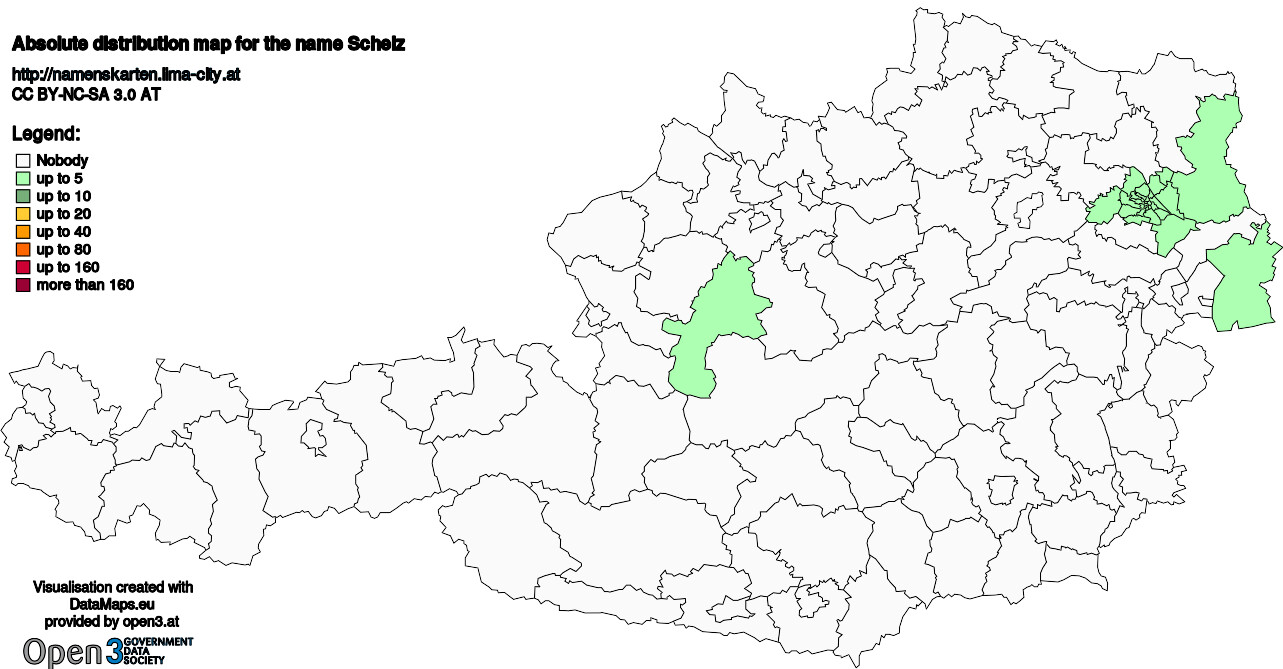 Absolute Distribution maps for surname Schelz